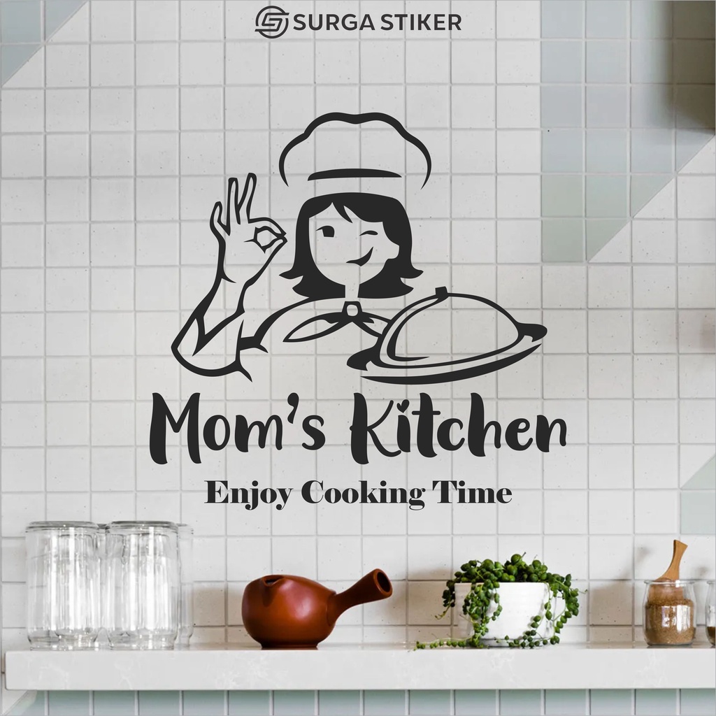 Jual WALL STICKER QUOTE MOTIVASI MOM'S KITCHEN STIKER DEKORASI DINDING ...