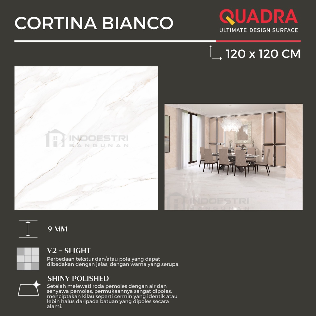 Jual PROMO Granit Quadra Cortina Bianco 120 X 120cm (1 Dus/2,88m2 ...