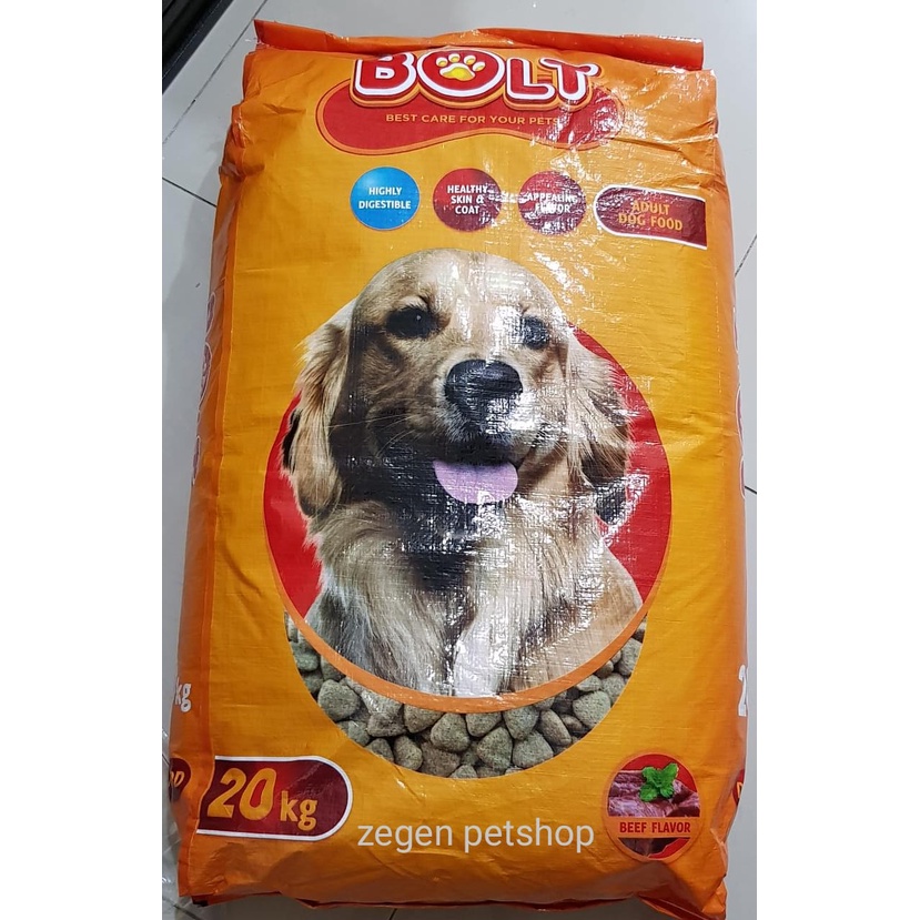 Jual MAKANAN ANJING BOLT DOG FOOD BEFF 20 KG | Shopee Indonesia