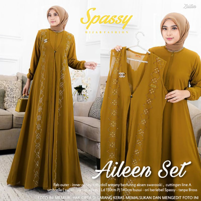 Jual Aileen Set Gamis Wanita Swarovski Standart Dan Jumbo | Shopee ...