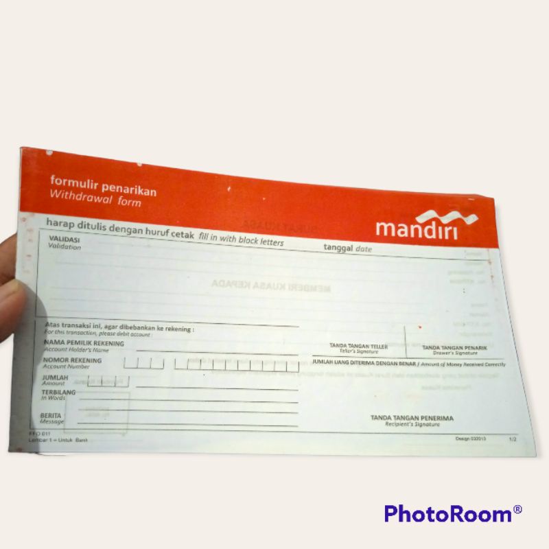 Jual Slip Penarikan Bank Mandiri Shopee Indonesia