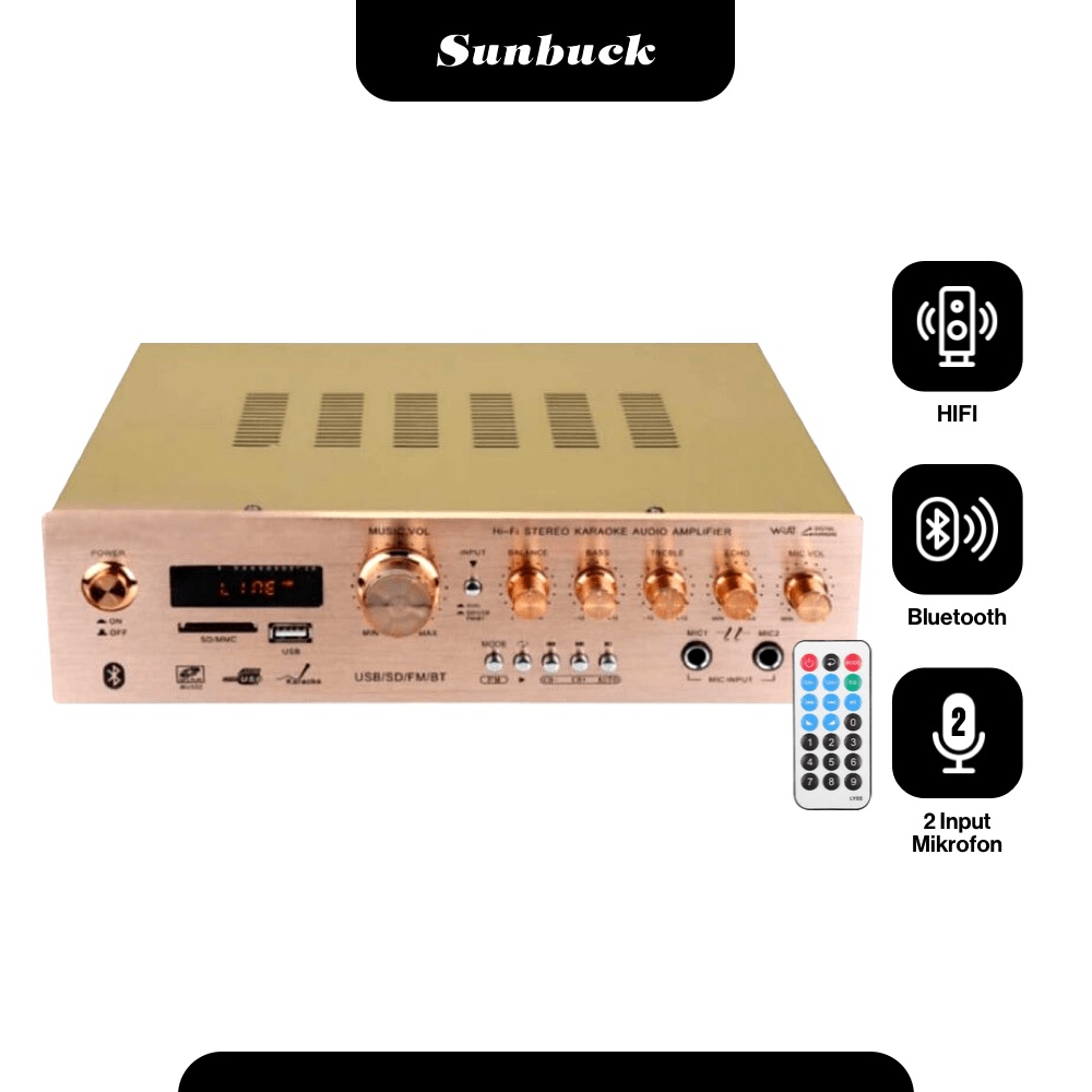 Jual Sunbuck Av Usb Bt Bluetooth Eq Audio Amplifier Karaoke W Shopee Indonesia