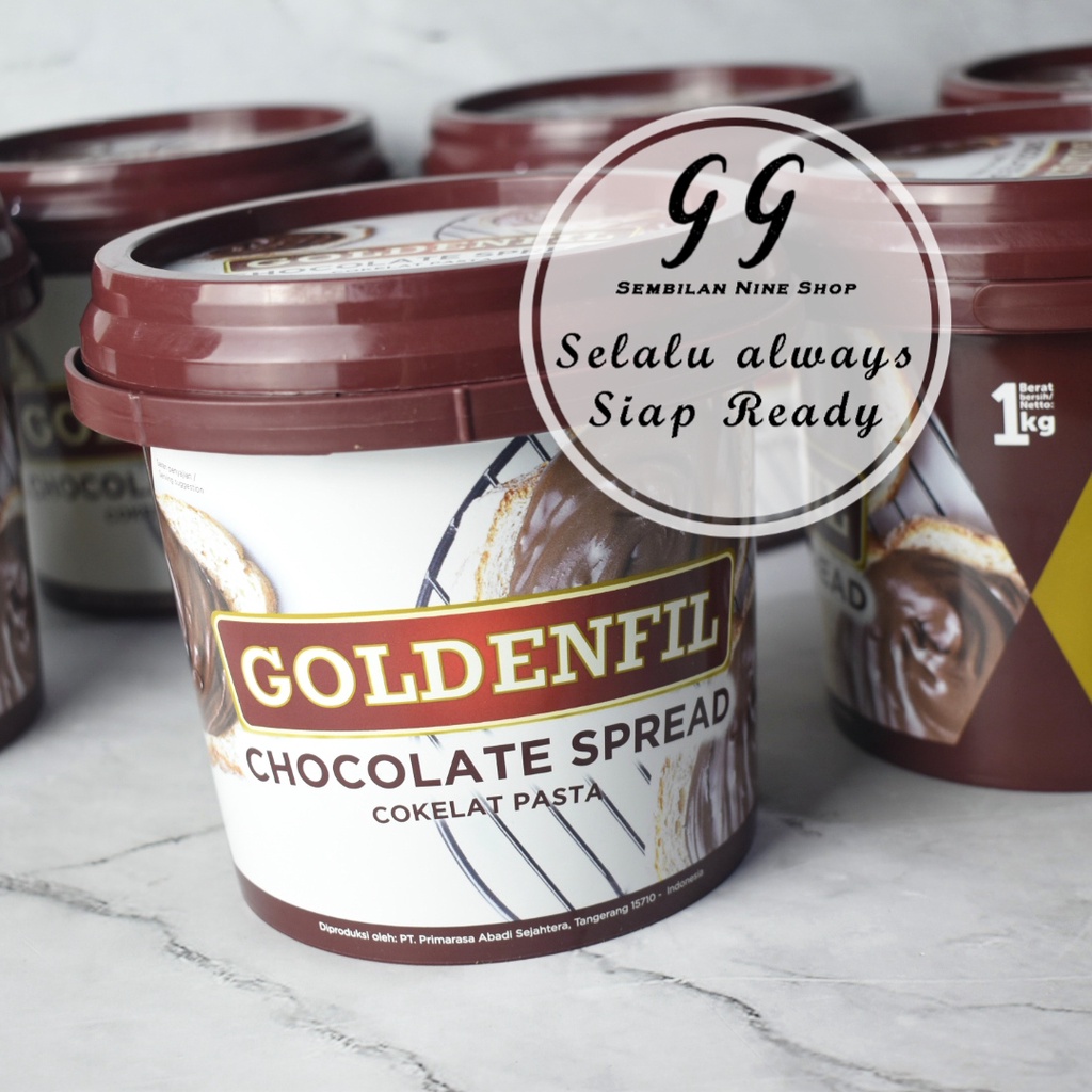 Jual Goldenfil Chocolate SPREAD 1 KG Selai Roti Cokelat Pasta Golden ...