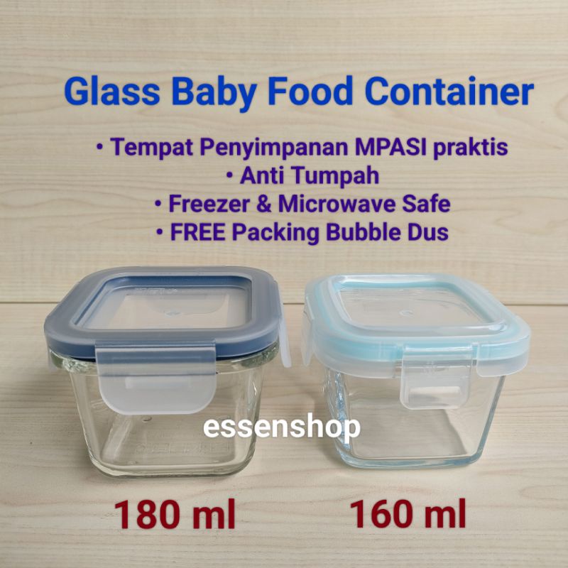 Jual Baby Food Container Glass tempat penyimpanan mpasi makan bayi kaca ...