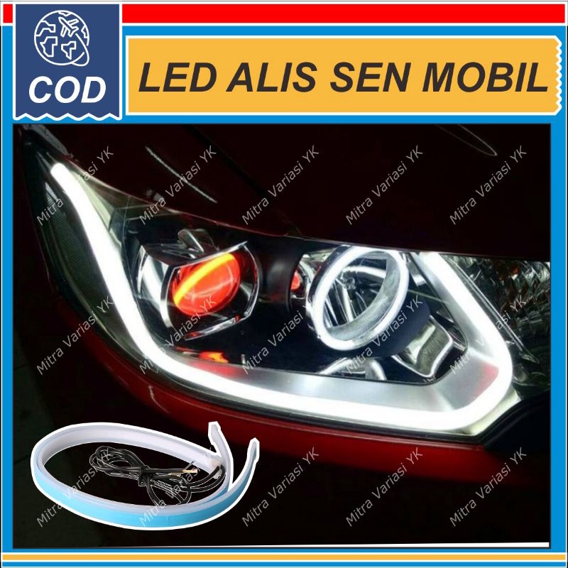 Jual Lampu Alis Mobil Led Drl Double Running Sen Berjalan 2 Mode 60 Cm