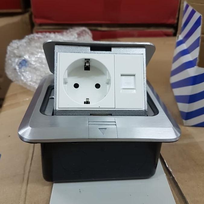 Jual Stop Kontak Lantai Tanam Arde Data Lan CAT5 CAT 5 CAT5E rj45 ready ...