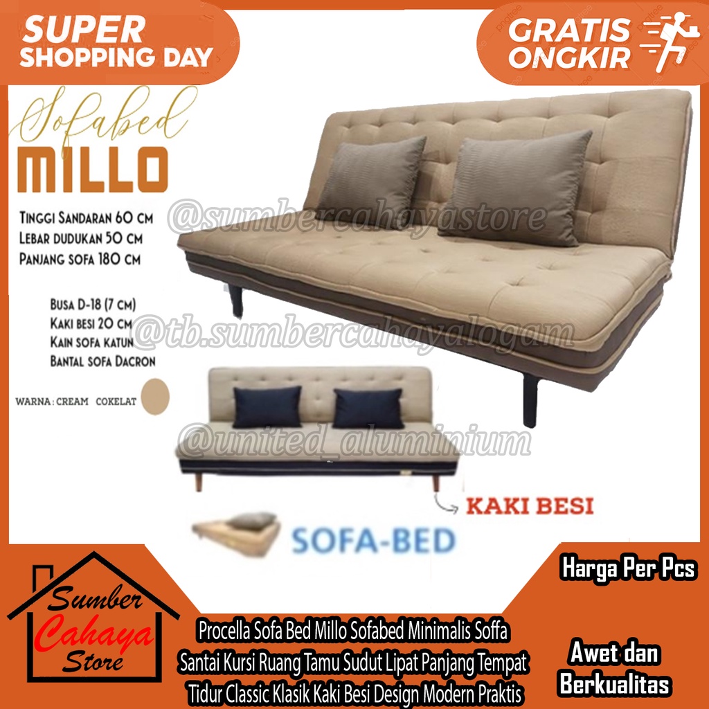 Jual Procella Sofa Bed Millo Sofabed Minimalis Soffa Santai Kursi Ruang ...