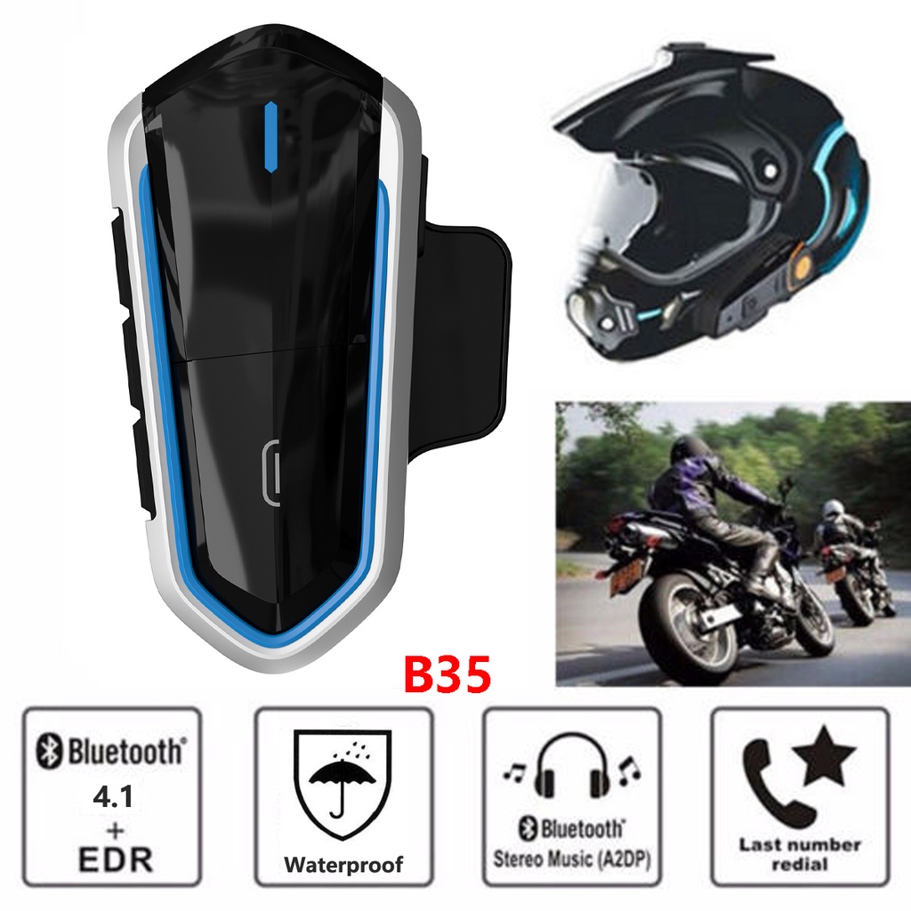 Jual IP67 Waterproof QTB35 Helm Bluetooth Headset Bluetooth Helm