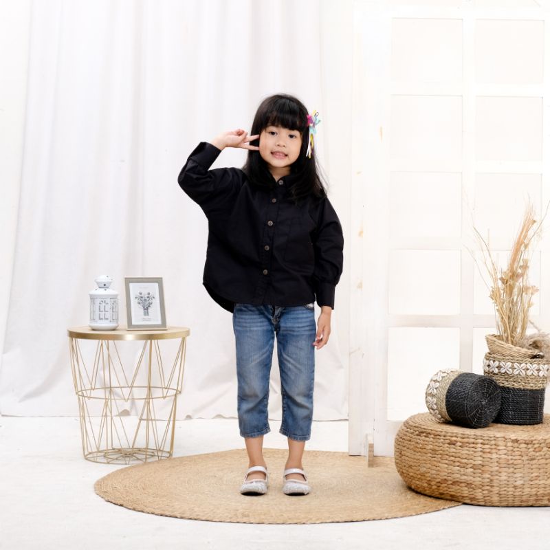 Nevada Poplin Plain Kemeja Anak Perempuan