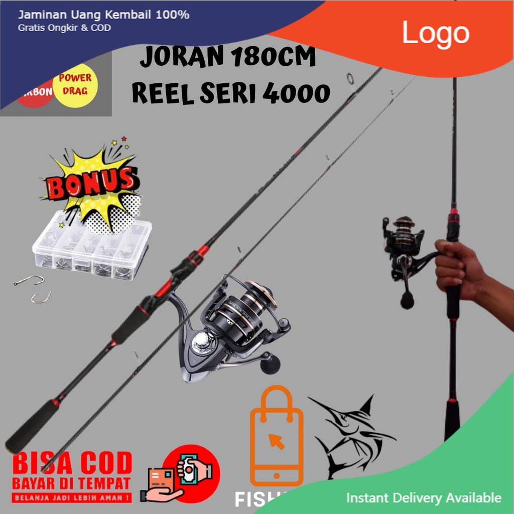 COD]1.8M Telescopic Fishing Rod Full Set Pancing Full Set Murah Jorang  Pancing Full Set Murah With Fishing Accessories