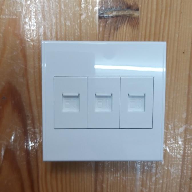 Jual STOP KONTAK LAN RJ 45 CAT 6e 3 port ready shipping | Shopee Indonesia