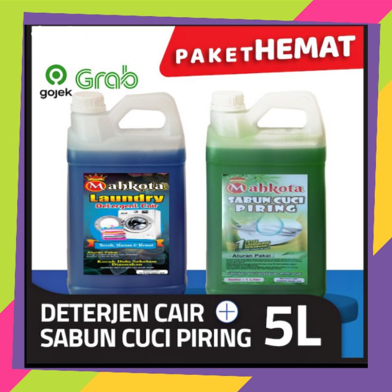 Jual PAKET HEMAT!!! DETERJEN CAIR+SABUN CUCI PIRING KEMASAN 5 LITER