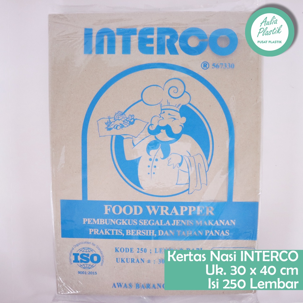 Jual 250 Lembar Kertas Nasi Coklat Interco 2 Kg / Food Wrapper ...