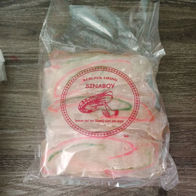 Jual kerupuk udang warna 250gram cap jempol / krupuk bagan khas sinaboi ...