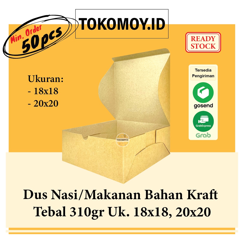 Jual Dus GS Nasi / Box Kotak Catering Bahan Kraft Coklat Tebal 310gr Uk ...