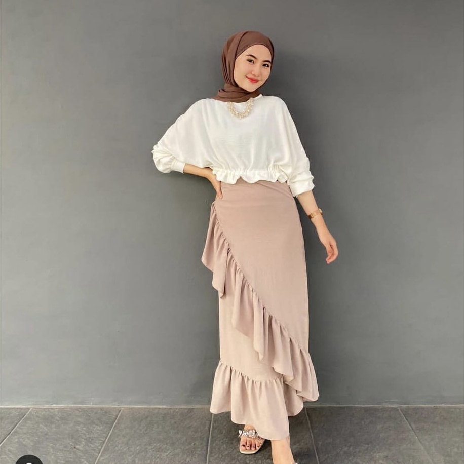 Jual RX Fashion - LESLEY SKIRT / ROK RUMBAY TERBARU / ROK REMPEL WANITA ...