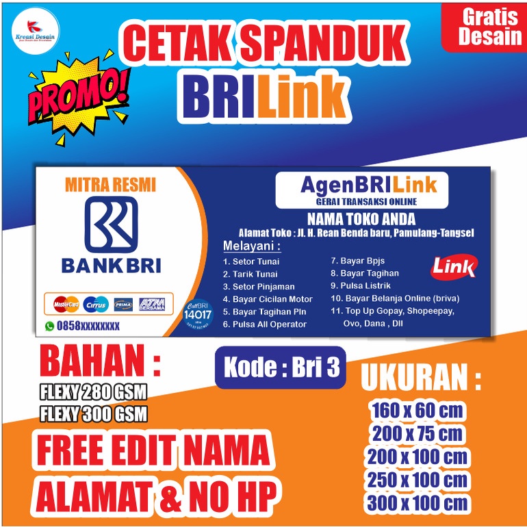 Jual SPANDUK BRI Link Murah/ Banner Brilink | Shopee Indonesia