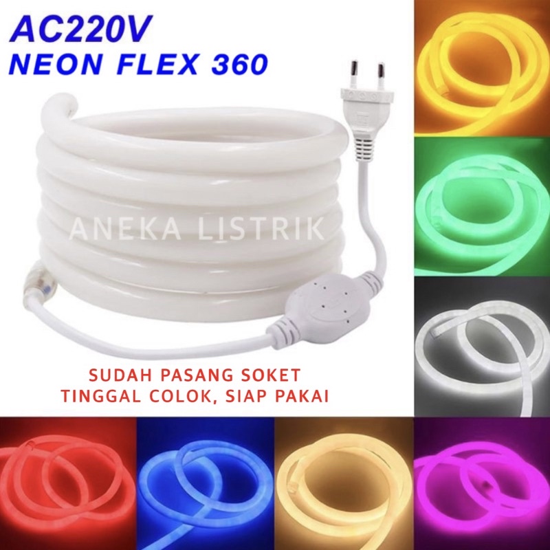 Jual Paket Lampu Strip Led Neon Flex Bulat Waterproof Neon Flex