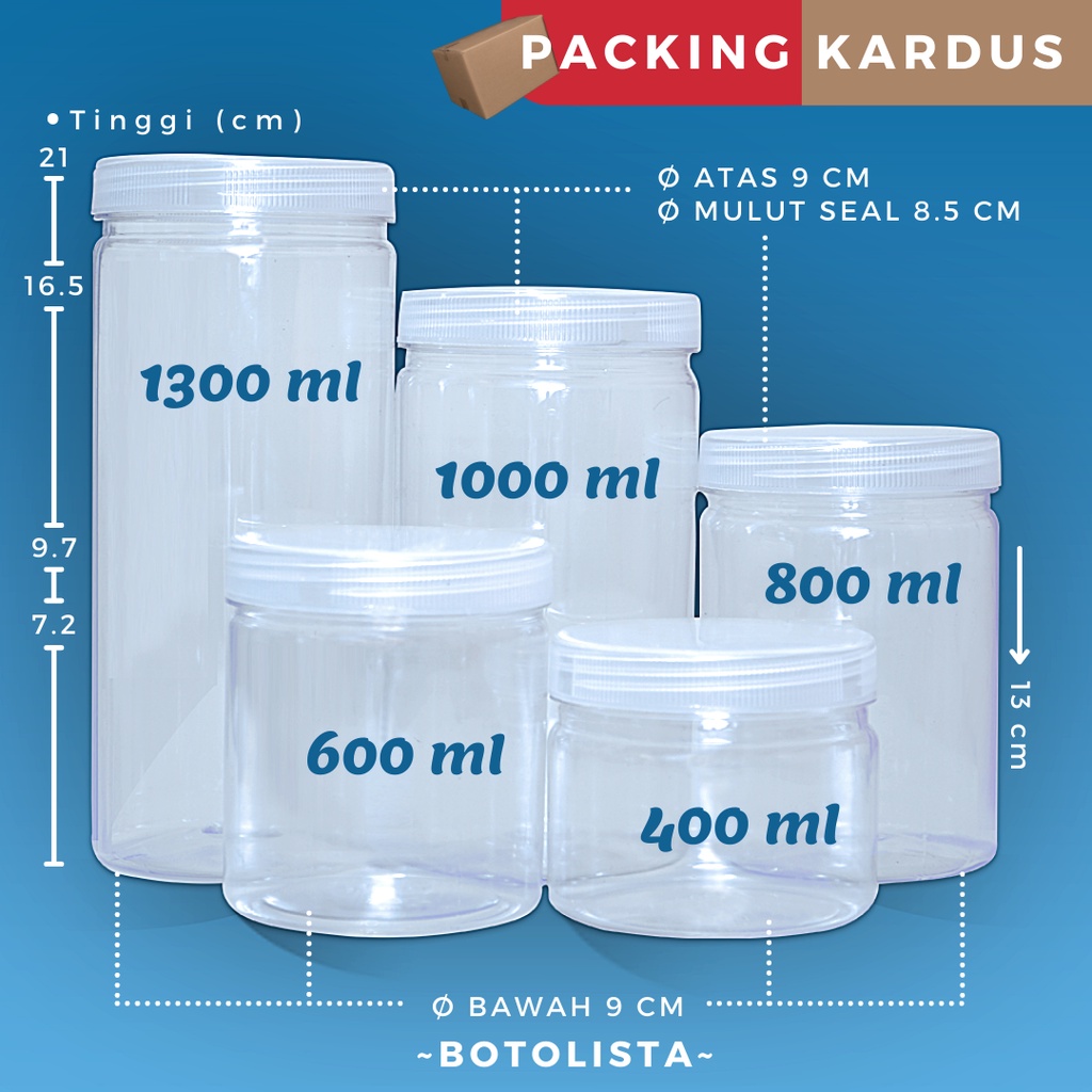 Jual Toples Plastik Tabung Bening Ukuran 300ml 400ml 500ml 600ml 800ml 1000ml 1300ml 5298