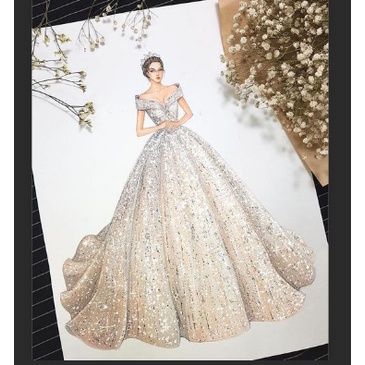 Jual Buat Sketsa Gambar Gaun Yg Kamu Inginkan/CUSTOME Gown Design