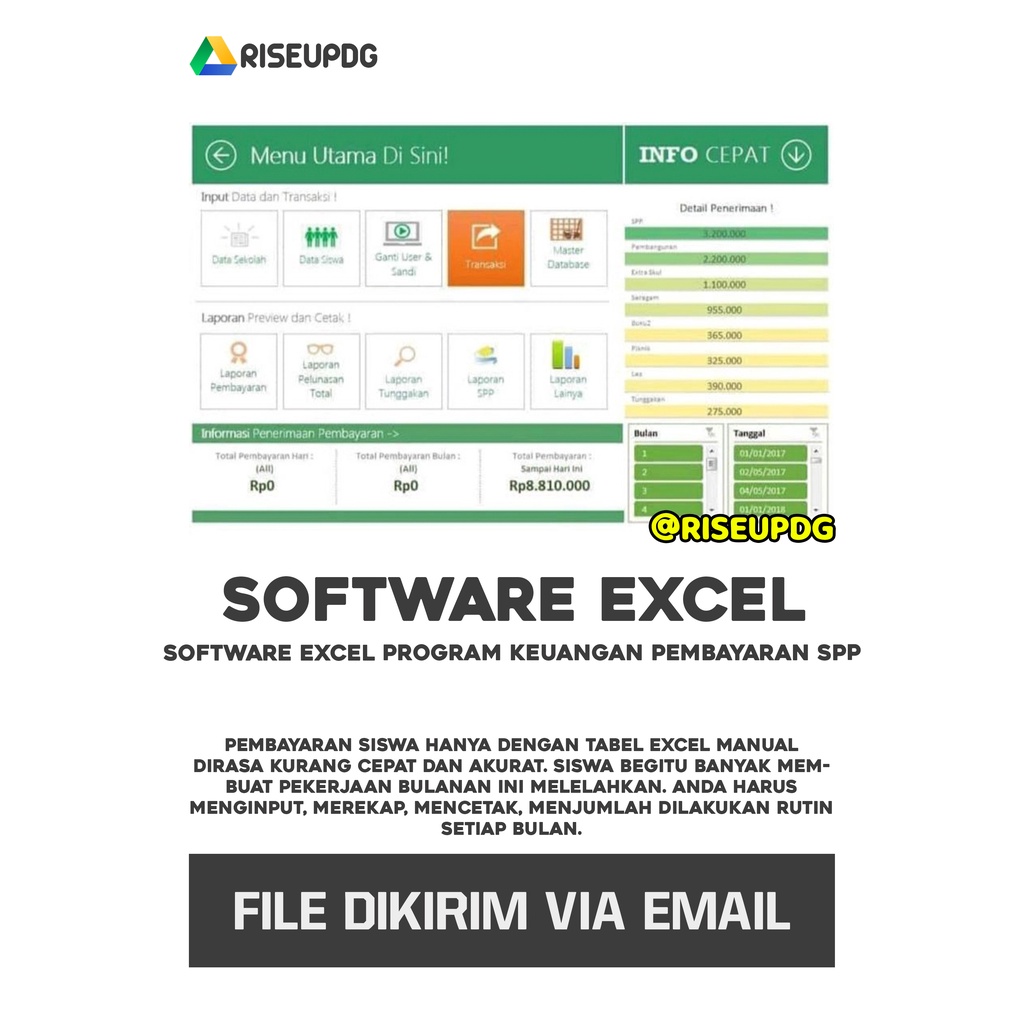 Jual Software Excel Program Keuangan Pembayaran SPP | Shopee Indonesia