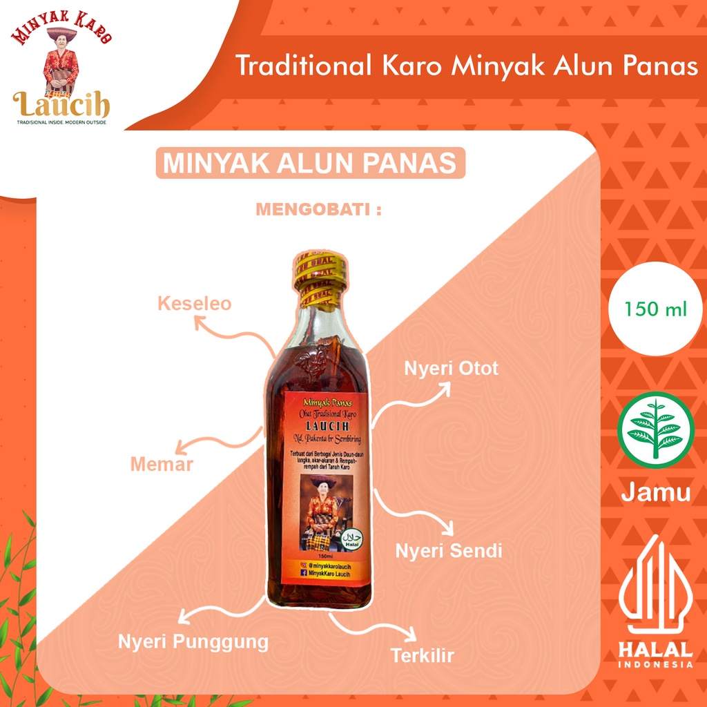 Jual Minyak Alun Panas 150ml Minyak Kusuk Urut Tradisional Karo Laucih