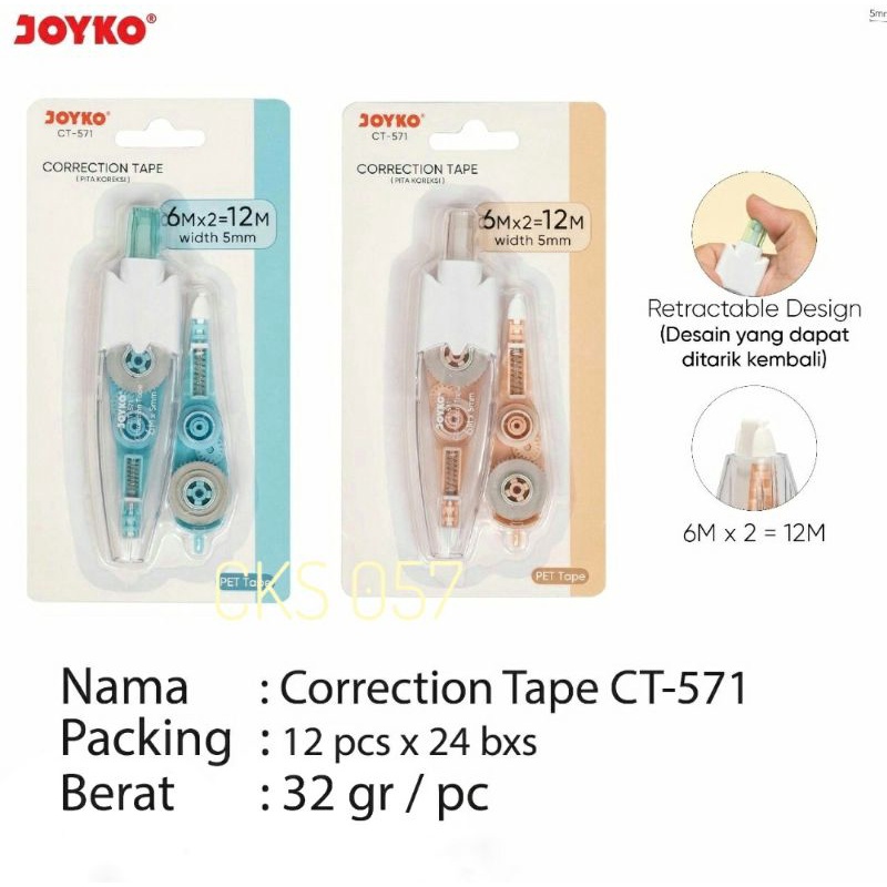 Jual Correction Tape Joyko CT 571 / TipeX Kertas Joyko (Murah) Shopee