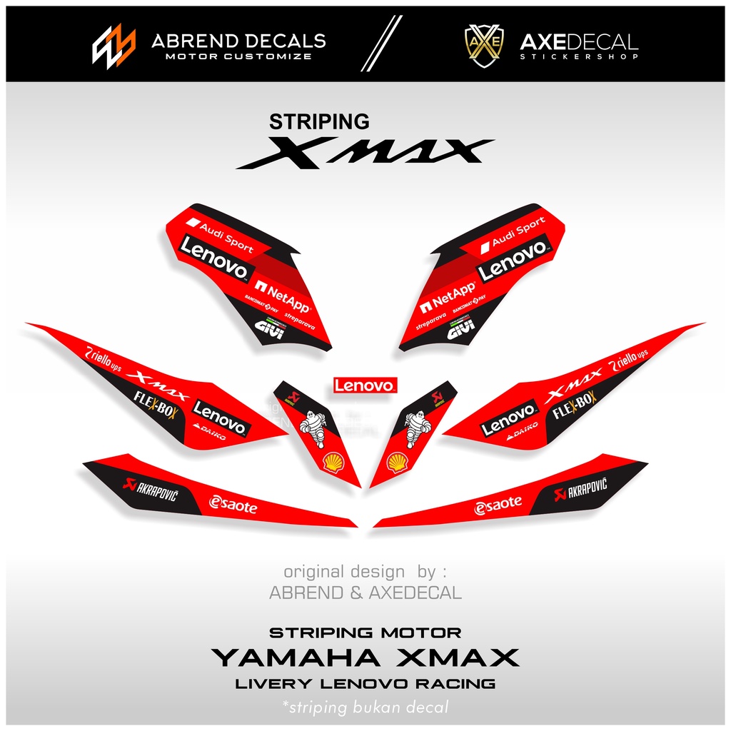 Jual STRIPING YAMAHA XMAX LIVERY LENOVO RACING TEAM / STIKER MOTOR X ...
