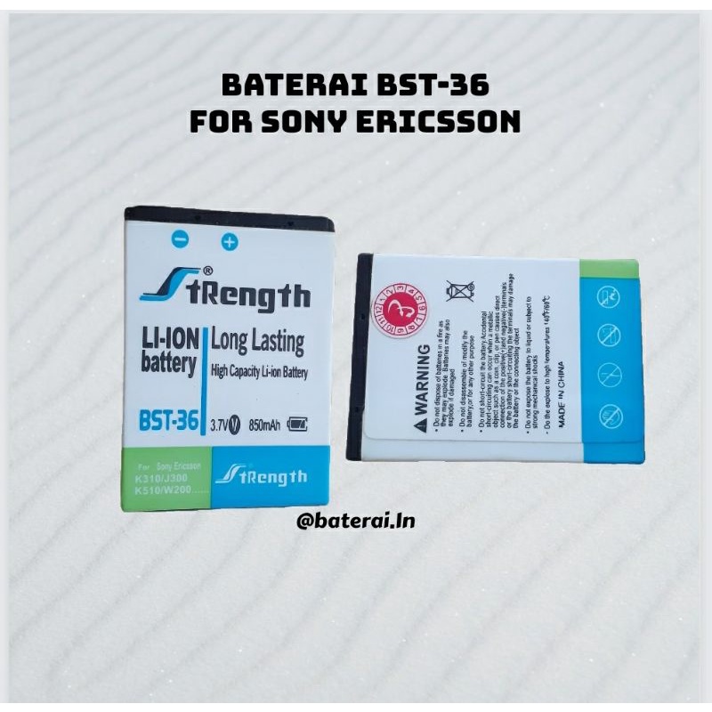 Jual Baterai Sony Ericsson BST 36 / BST36 / J300 / K510i / Z550a / K310 ...