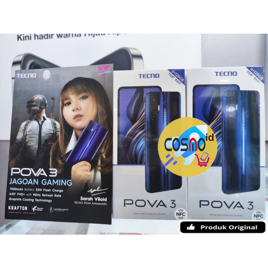 Jual TECNO POVA 3 6+5/128GB 7000mAh Helio G88 NFC | Shopee Indonesia