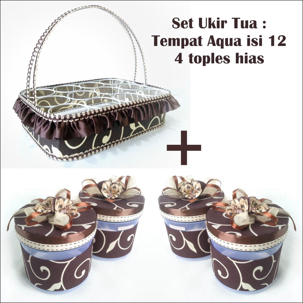 Jual Set Tempat Aqua Gelas 12 Lubang 4 Toples Hias Set Pelengkap Meja Set Hias Meja 5253