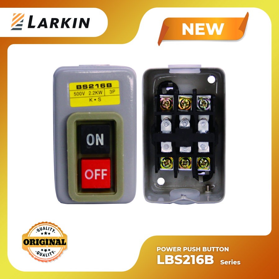 Jual LARKIN Power Push Button LBS216B 15A ON-OFF | Shopee Indonesia