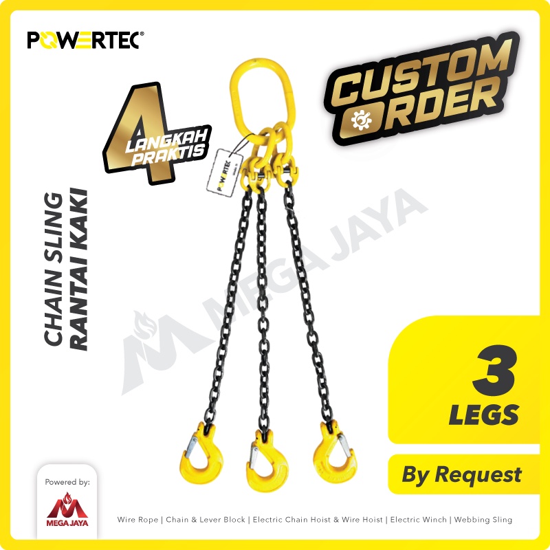 Jual POWERTEC Chain Sling 3 Legs / Rantai 3 kaki - Custom Order ...