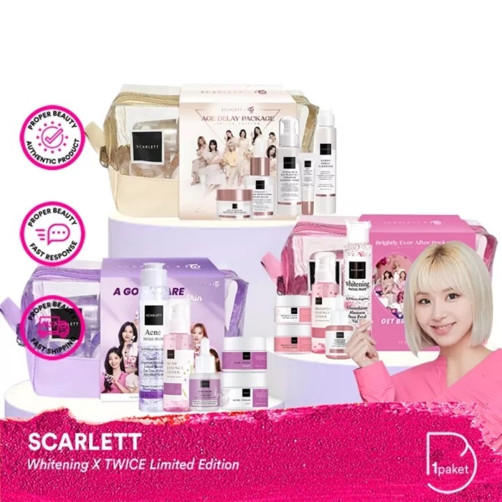 Jual SCARLETT WHITENING PAKET TWICE ( Kemasan Free BOX Dan Kemasan Free ...