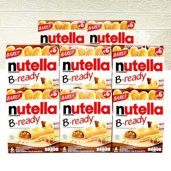 Jual Nutella Ferrero Bready B-Ready B Ready Isi 22gr X 6 Pcs Box 132gr ...