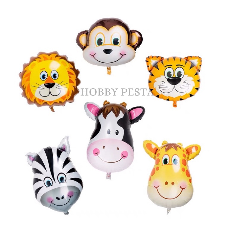 Jual BALON FOIL KEPALA ANIMAL MINI / BALON ANIMAL MINI / BALON KEPALA ...