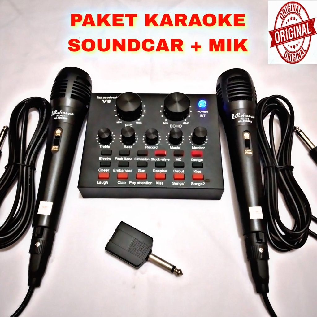 Jual PAKET KARAOKE KELUARGA MIC DAN MIXER Audio USB External Soundcard