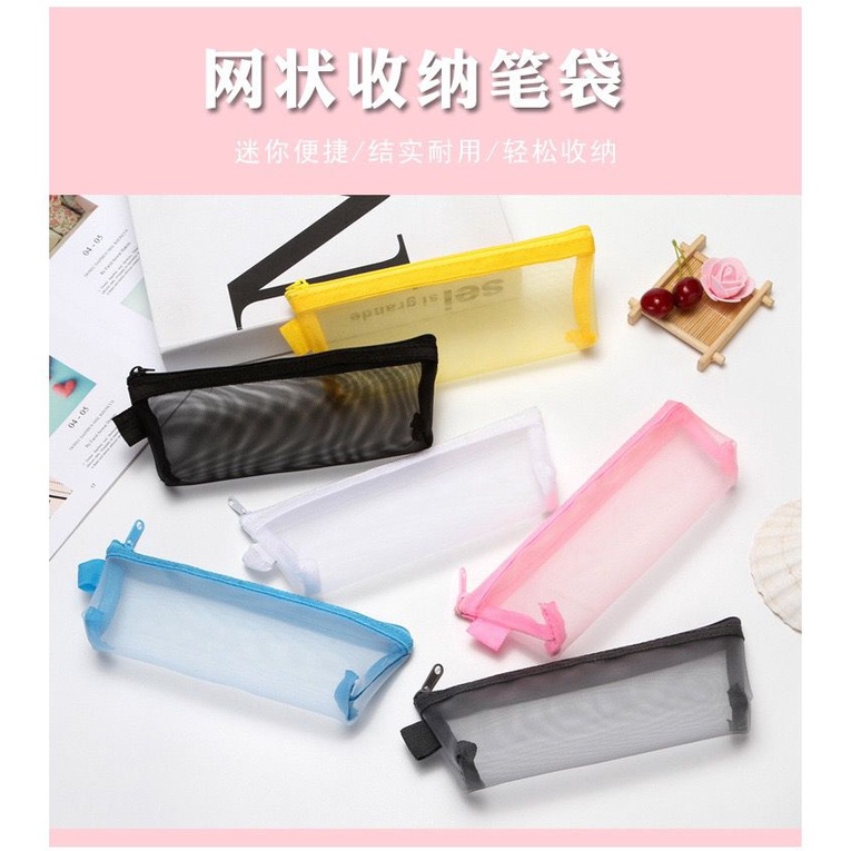 Jual Tempat Pensil Simple Model Jaring Transparan | Shopee Indonesia