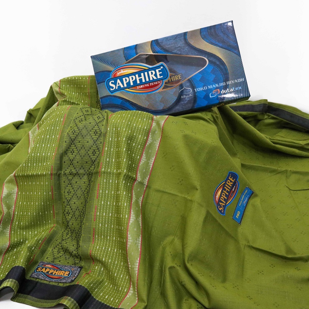 Sarung Sapphire Motif PWD Polos Warna Dobby Sarung Sholat Pria Laki Laki Dewasa ORI Shapire