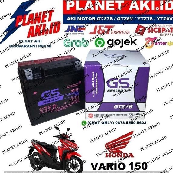 Jual Aki Motor Honda Vario 150 Techno FI CW CBS GTZ7S GS Y Accu Kering