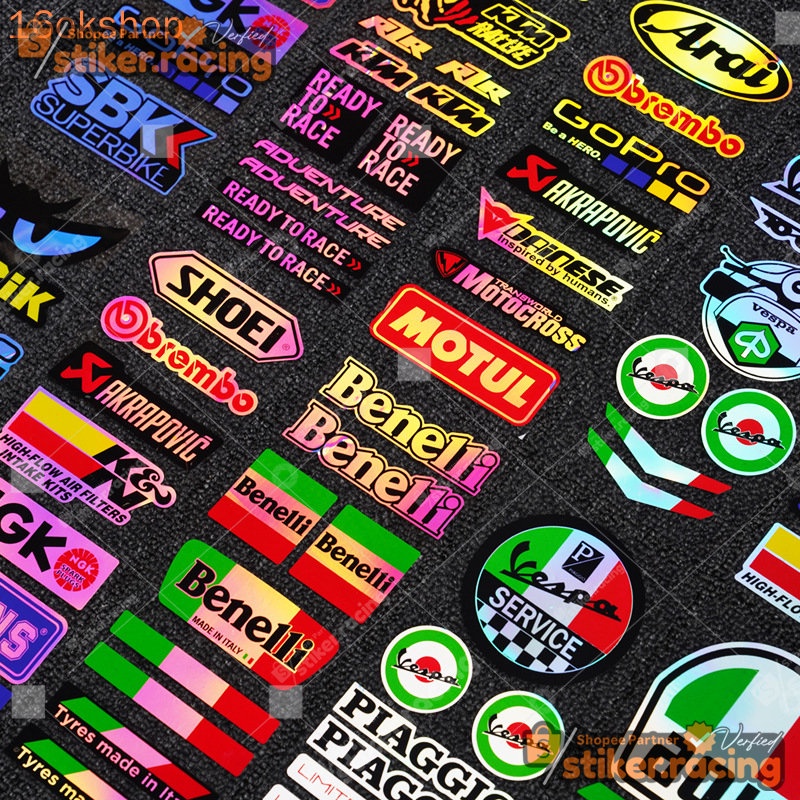 Jual STIKER RACING PACK AGV,VESPA RACING LOGO DLL | Shopee Indonesia