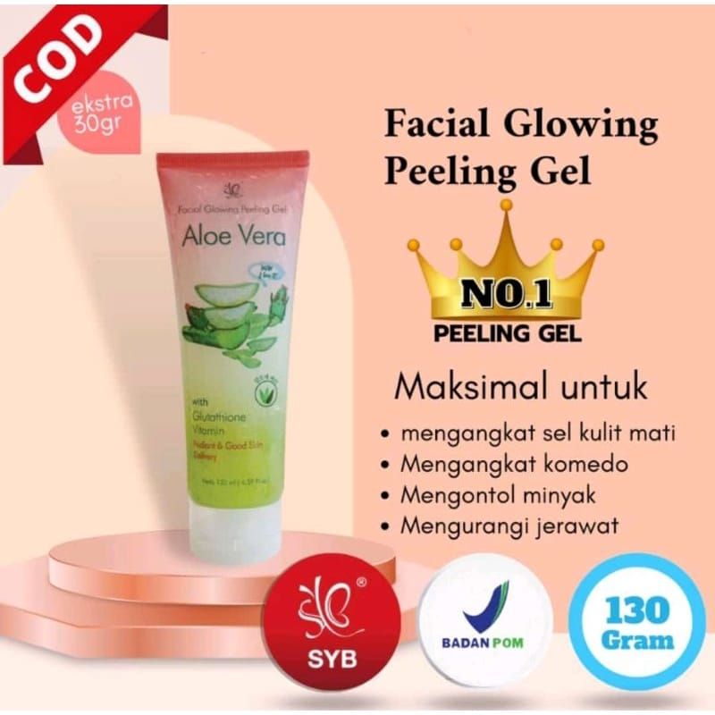 Jual SYB FACIAL GLOWING PEELING GEL ALOE VERA 130ML ORIGINAL BPOM