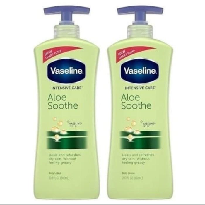 Jual Vaseline Intensive Care Body Lotion Pump Aloe Soothe 600Ml 02