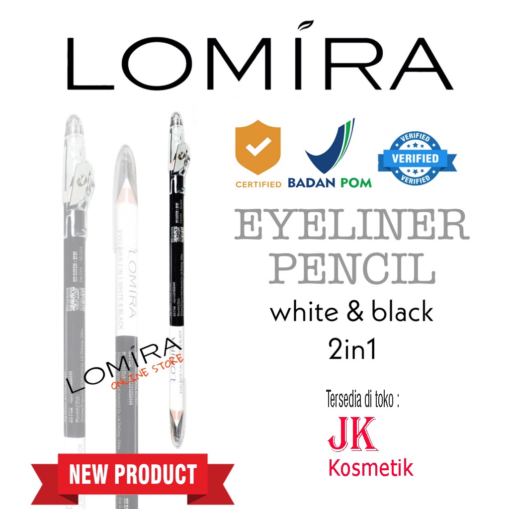 Jual Lomira Eyeliner Pensil 2in1 Black & White Shopee Indonesia