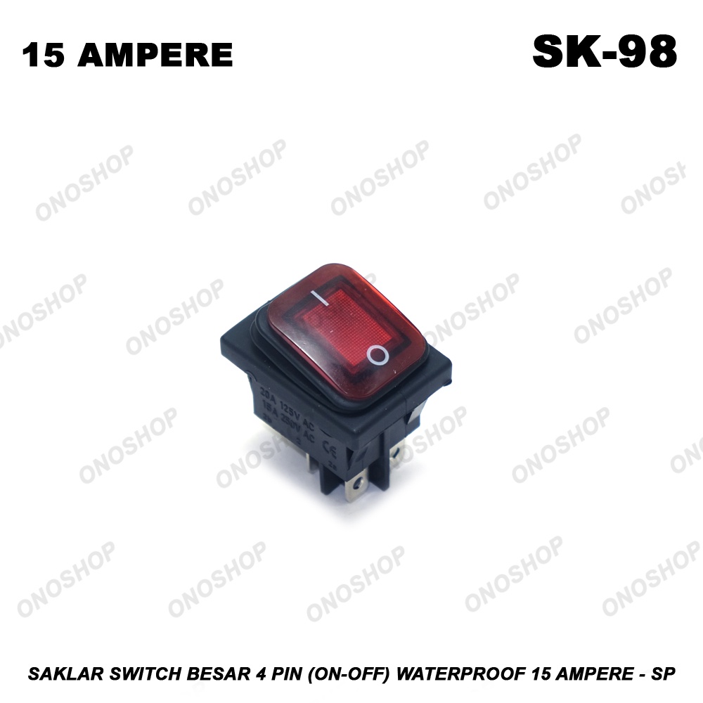 Jual Saklar Switch Besar 4 Pin (On-Off) Waterproof 15 Ampere - SP ...