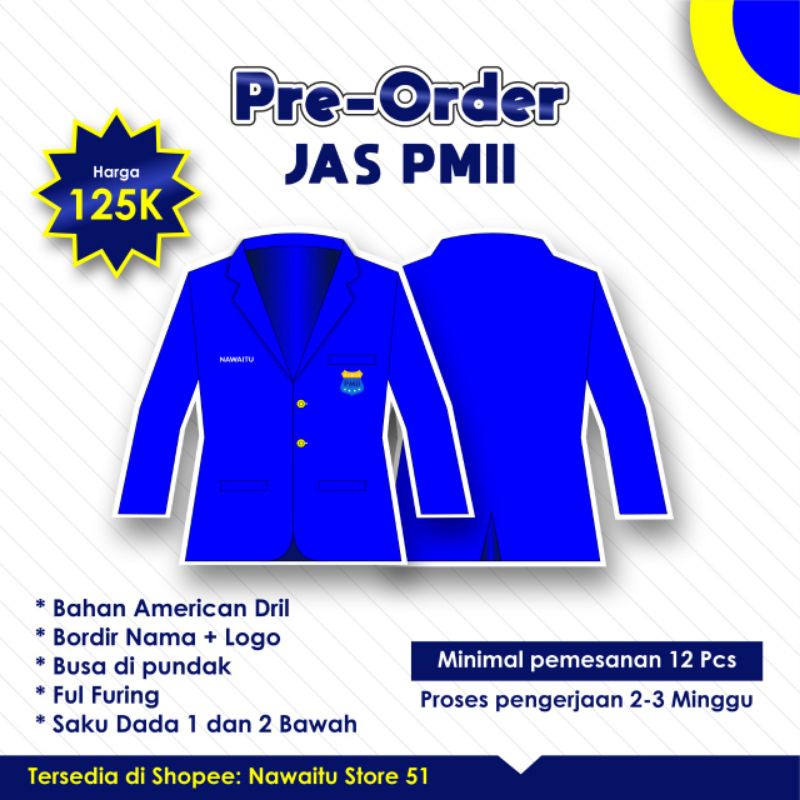 Jual Jas Almamater PMII (Pergerakan Mahasiswa Islam Indonesia) | Shopee ...