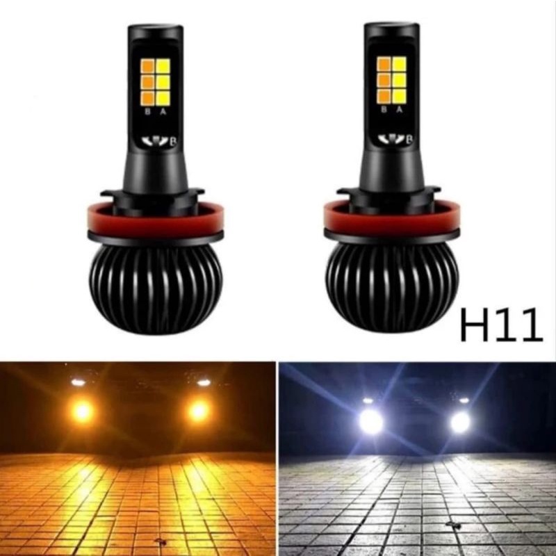 Jual BOHLAM LAMPU KABUT LED TYPE H11 2 WARNA KUNING PUTIH Shopee