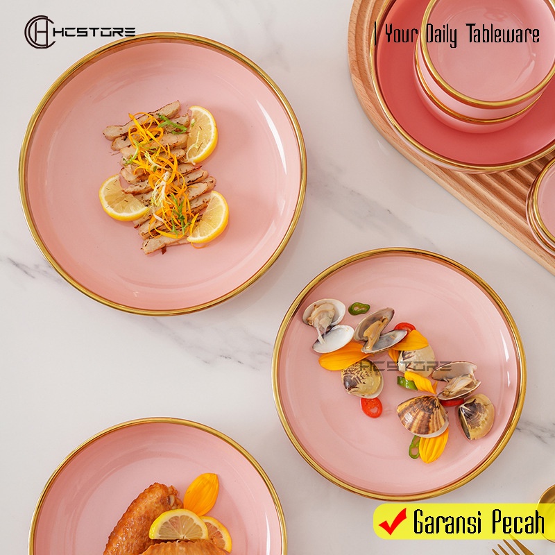 Kekurangan Piring Mangkuk Keramik Sultan Warna Pink Gold