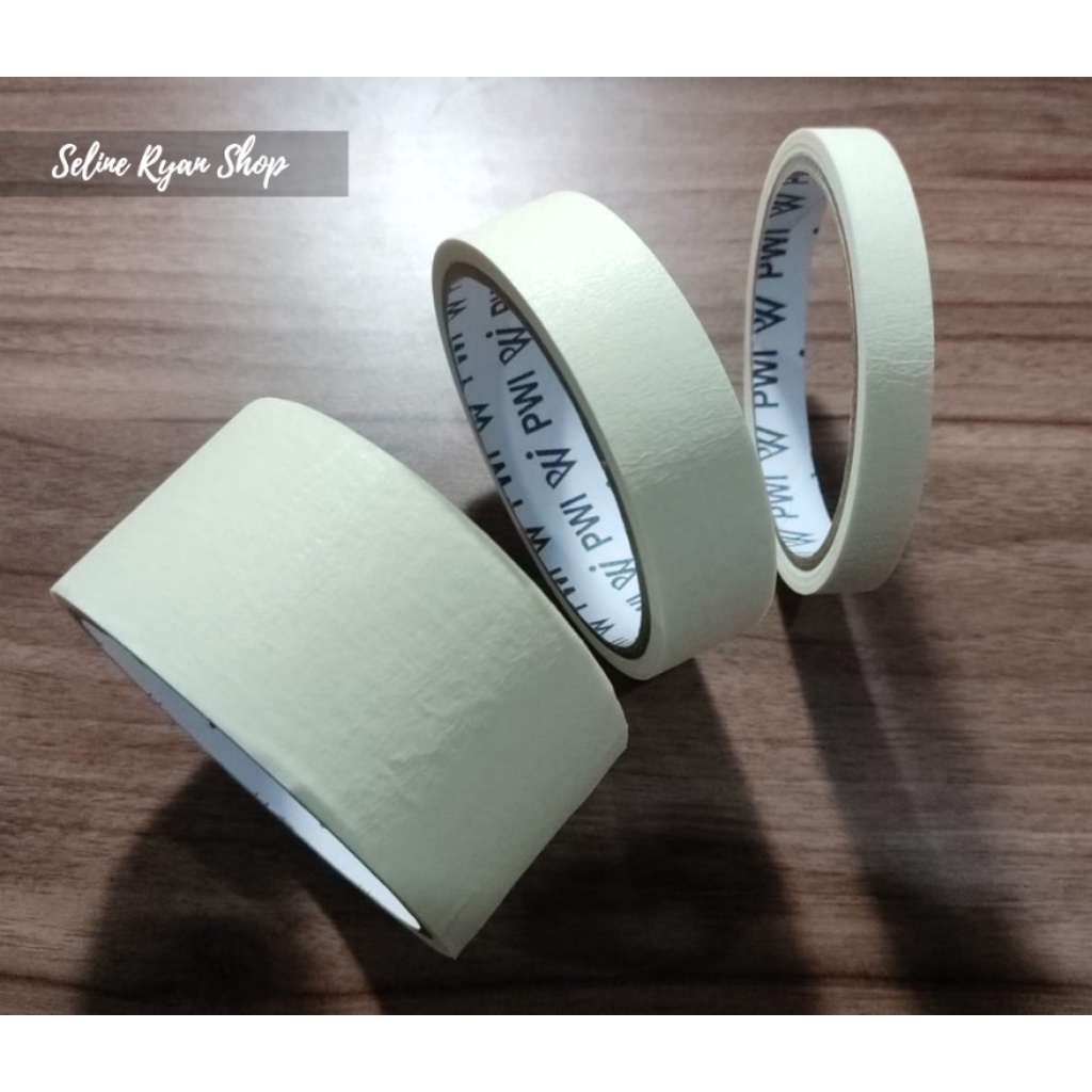 Jual Isolasi Kertas Masking Tape Ukuran 1 24mm Shopee Indonesia