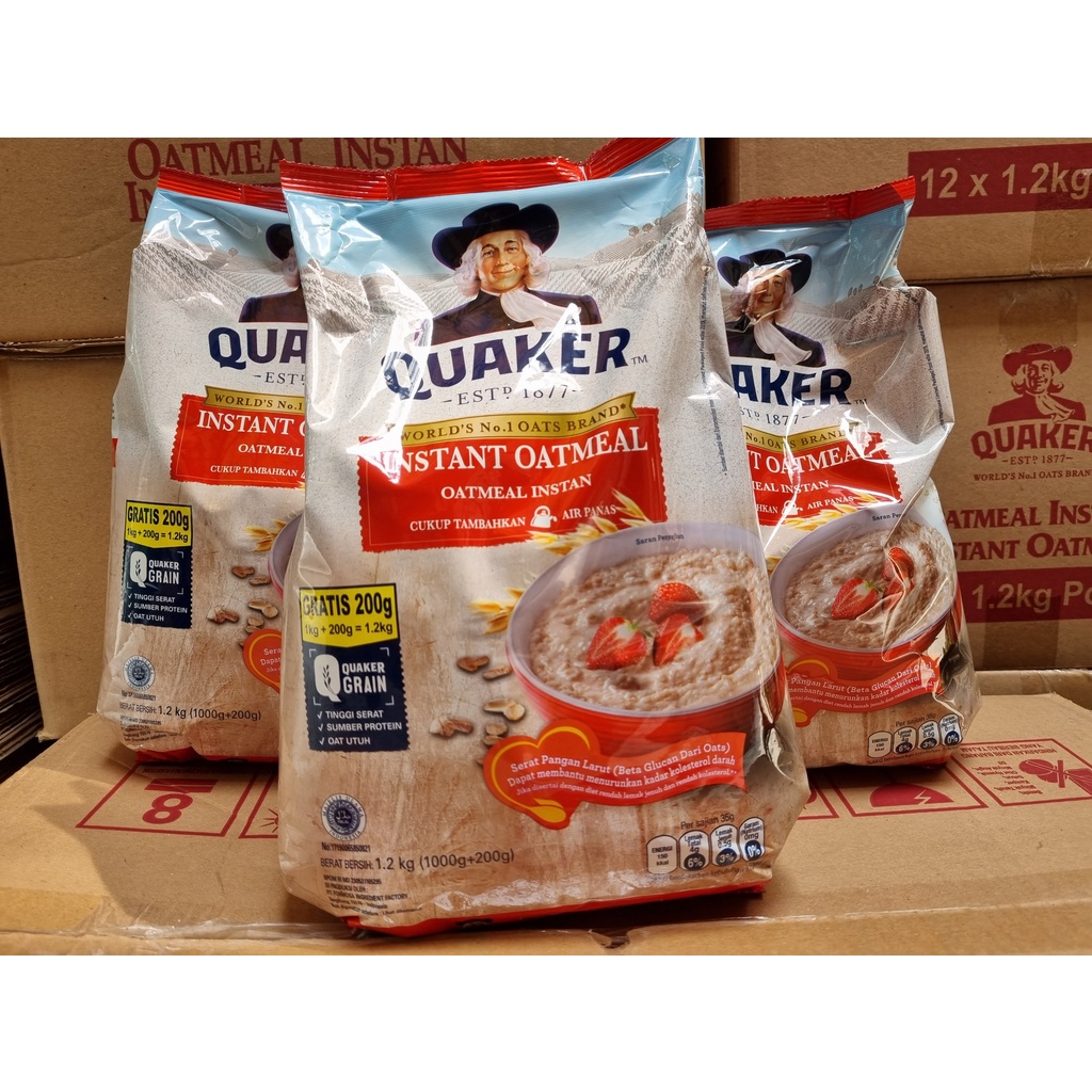 Jual Quaker Oatmeal Instant 1200 gr 1,2kg. Exp Januari 2027 | Shopee ...